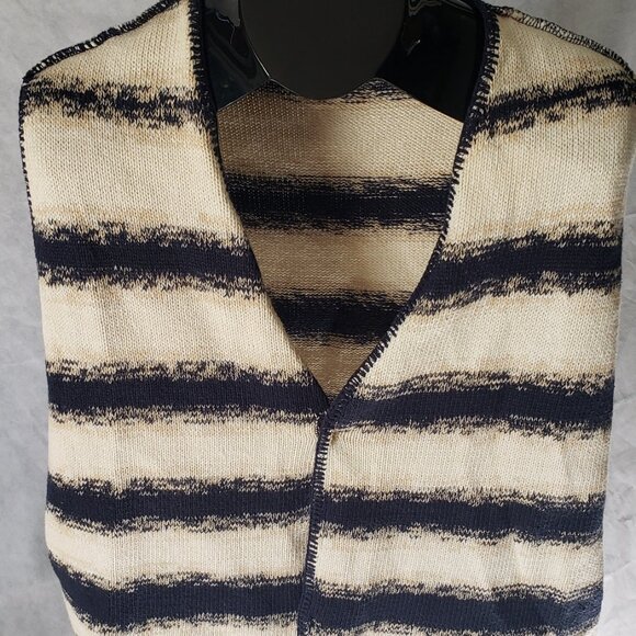 Structure Retro Cardigan 90s Sweater Button Vest Men XL Eclectic Grandpa V-Neck - Picture 6 of 16